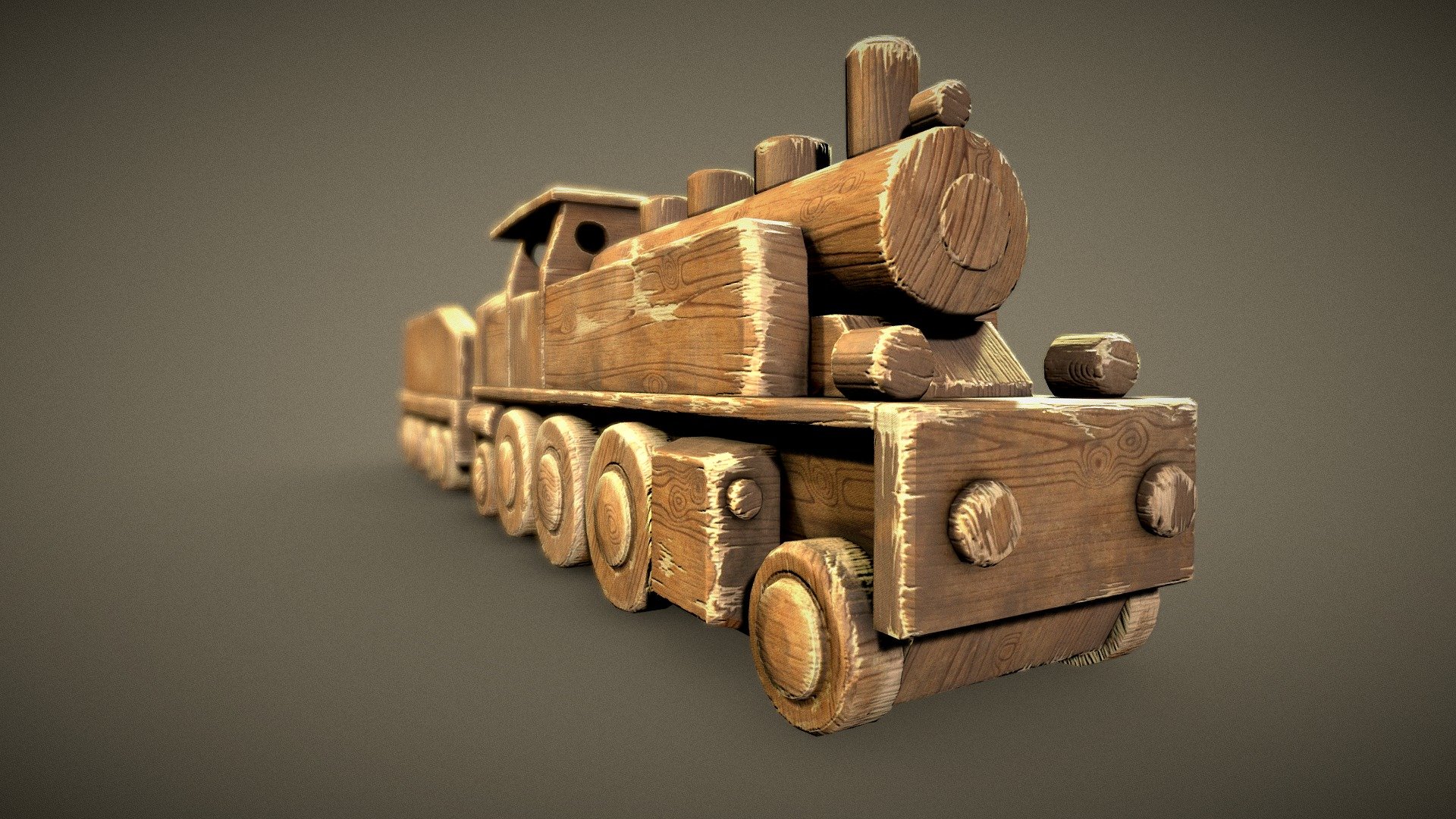 Wooden Toy Train Download Free 3D model by DC_knights (dcknights