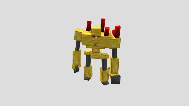 Gold Golem 3D Model
