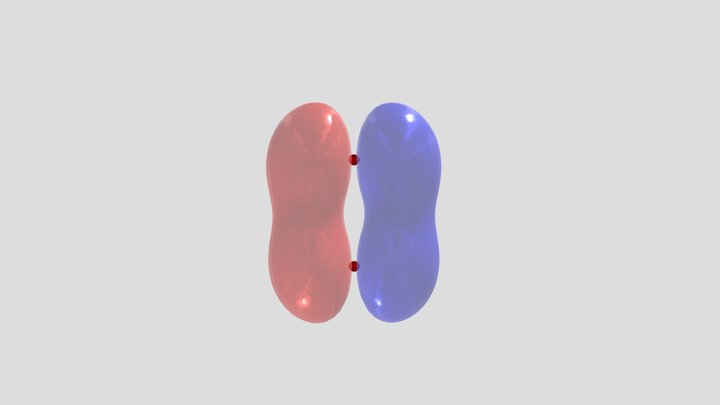 Pi molecular orbital of di-oxygen 3D Model