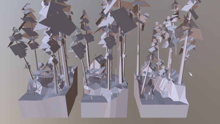 FOREST LONER - Diorama and House blockout 3D Model