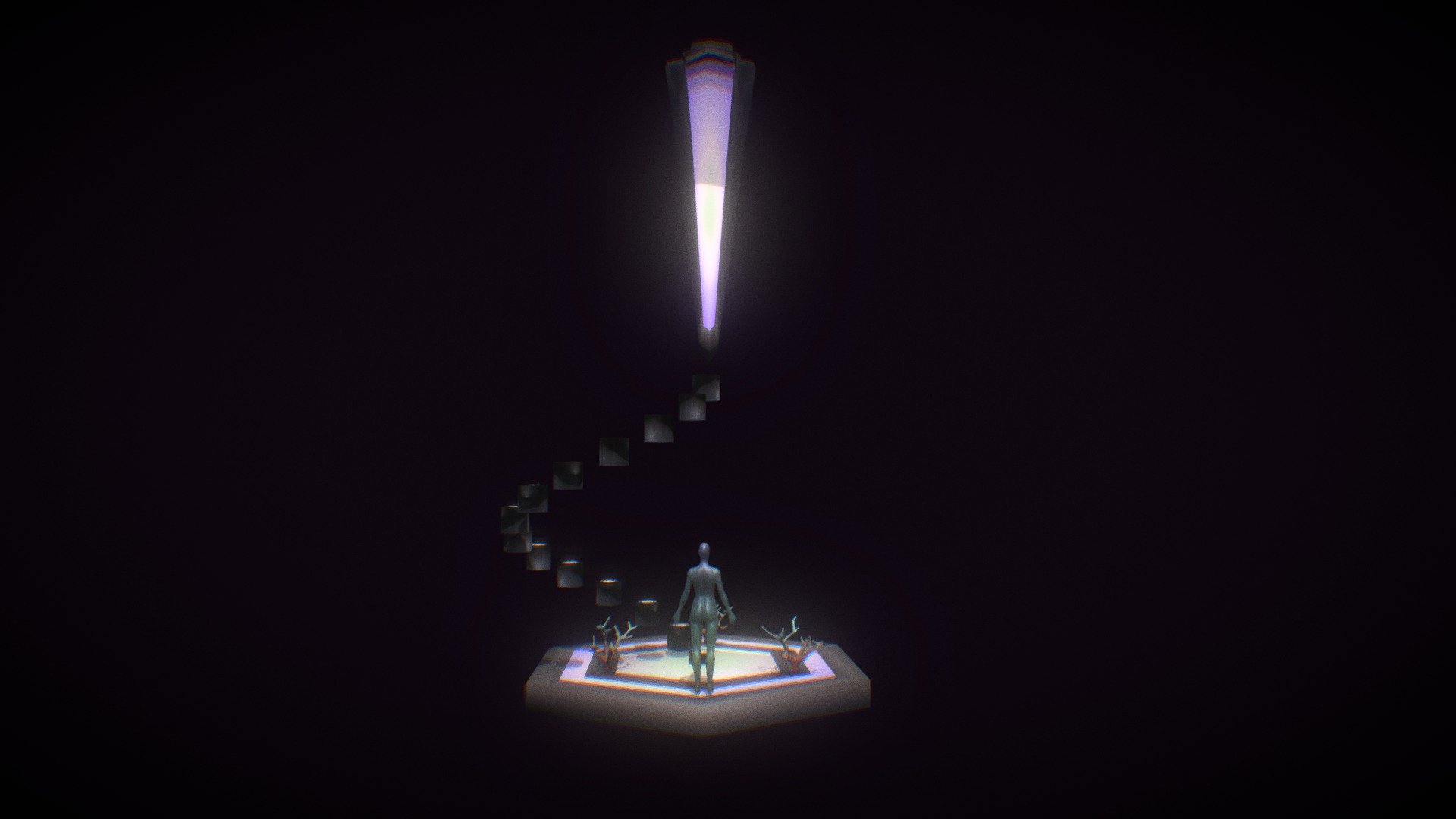 Synthwave Monolith Scene