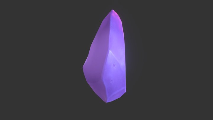 Glowing Purple Crystal 3D Model