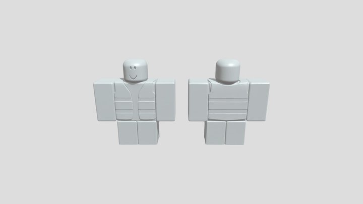 Two blocky police officers wearing reflective v