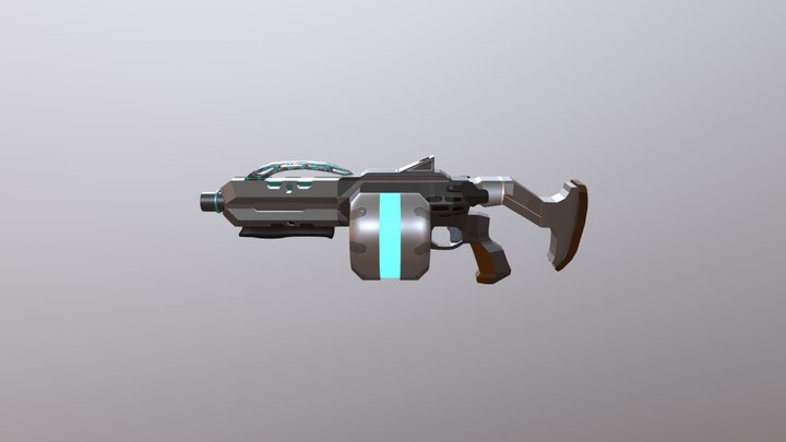 Futuristic Grenade Launcher 3D Model