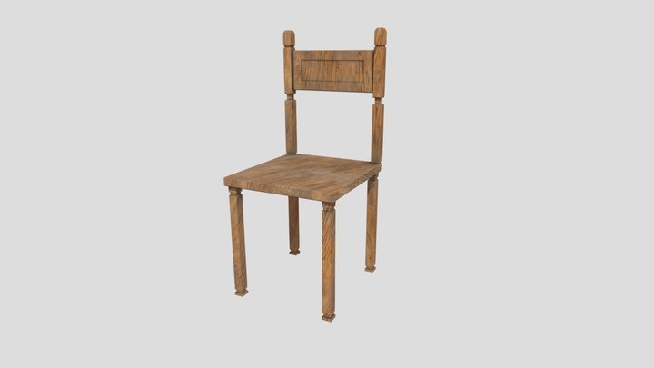 Wooden Chair 3D Model