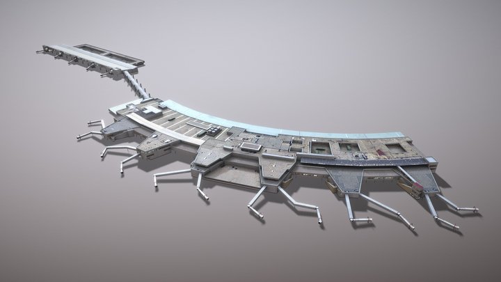 Terminal LEMD_Terminal1 Madrid Barajas Airport 3D Model
