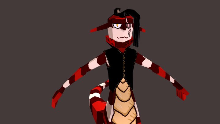 Low Poly Naga 2 3D Model