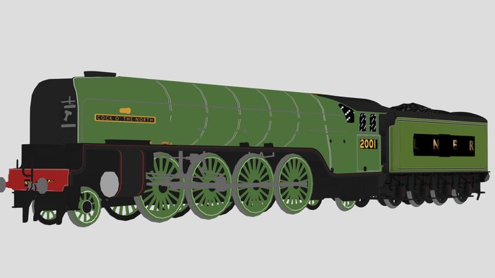 LNER P2 Steam Locomotive 3D Model