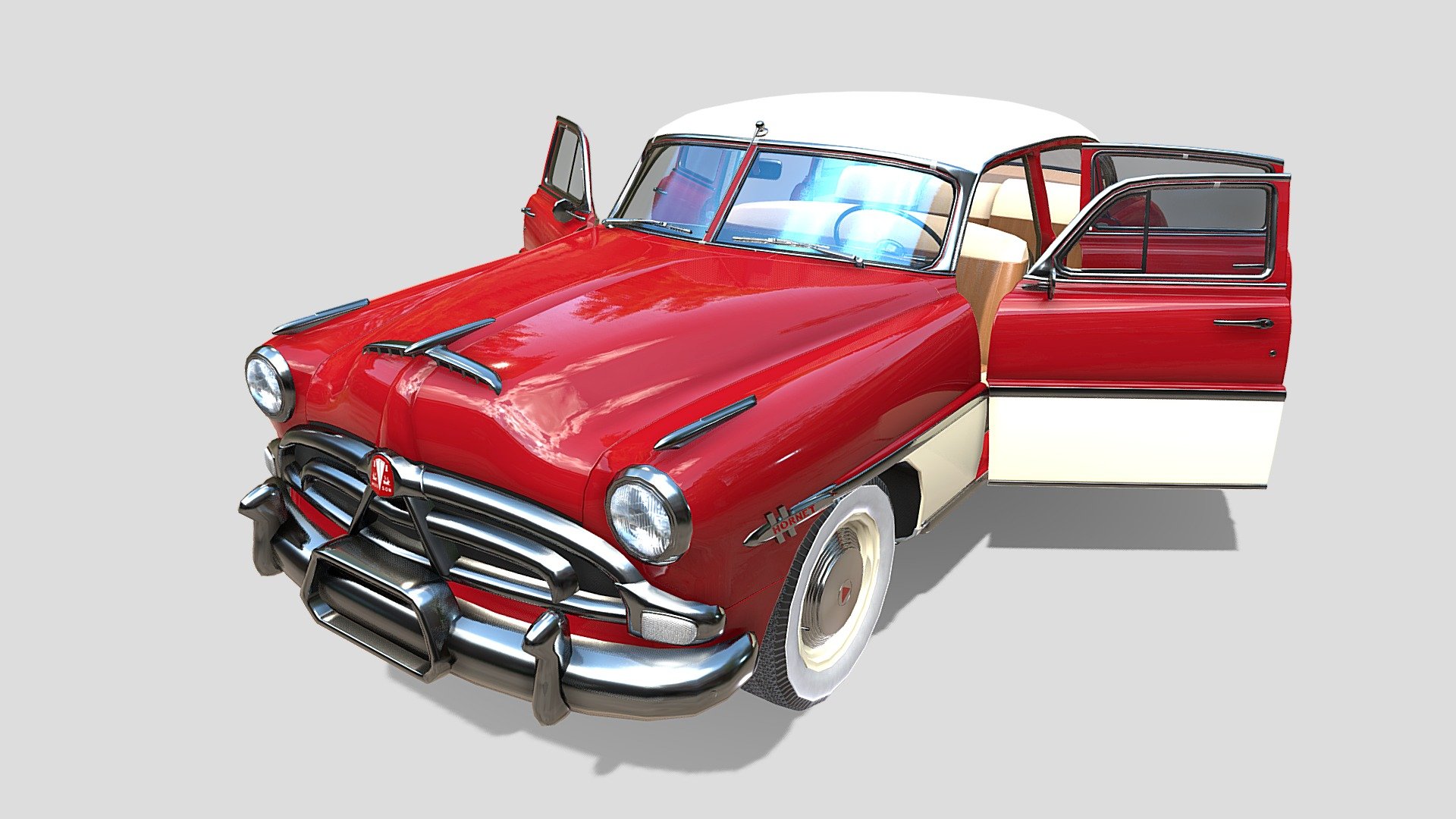 4 Door Hudson Hornet with interior v1 - Buy Royalty Free 3D model by ...