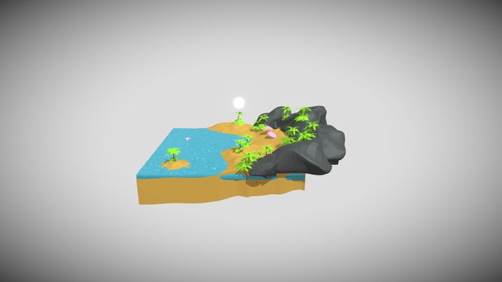 Summe Beach Low poly 3D Model