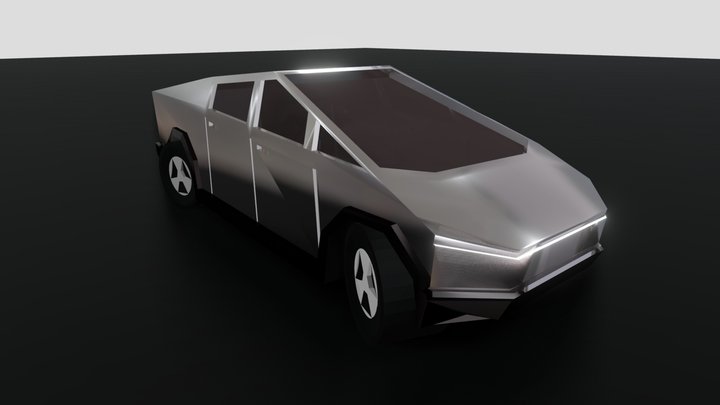 Tesla Cybertruck Extremely Low-Poly. 3D Model