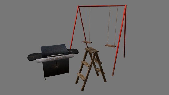 Forest Loner - 3 Simple props 3D Model