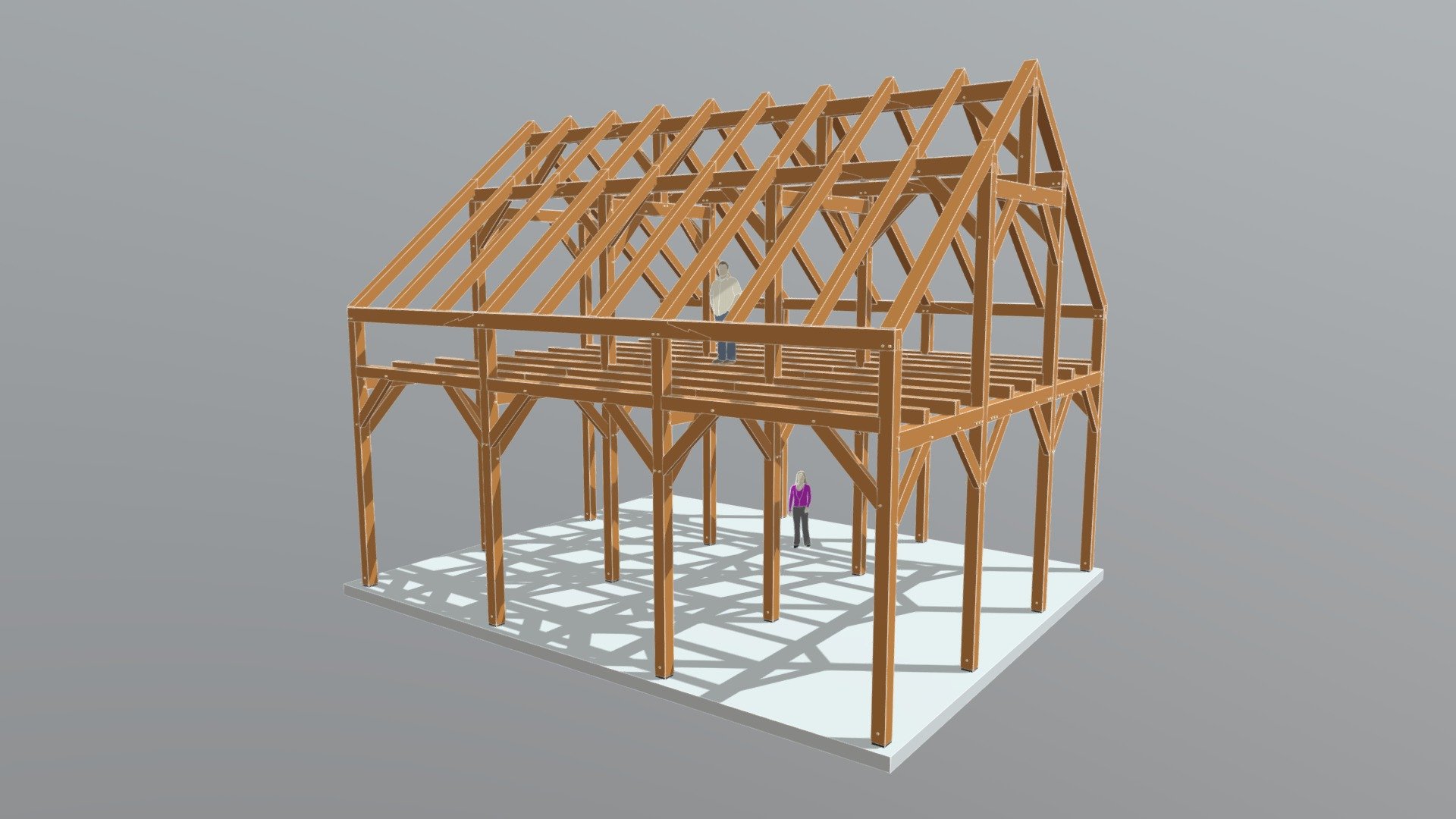 30x36 Heavy Timber Barn w Walls (09451) — Sketchfab embed 3D viewer