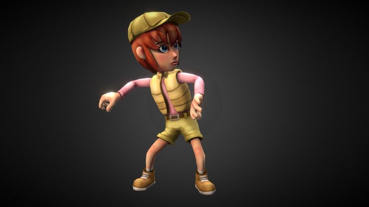 Olivia - Low Poly Cartoon Charater 3D Model