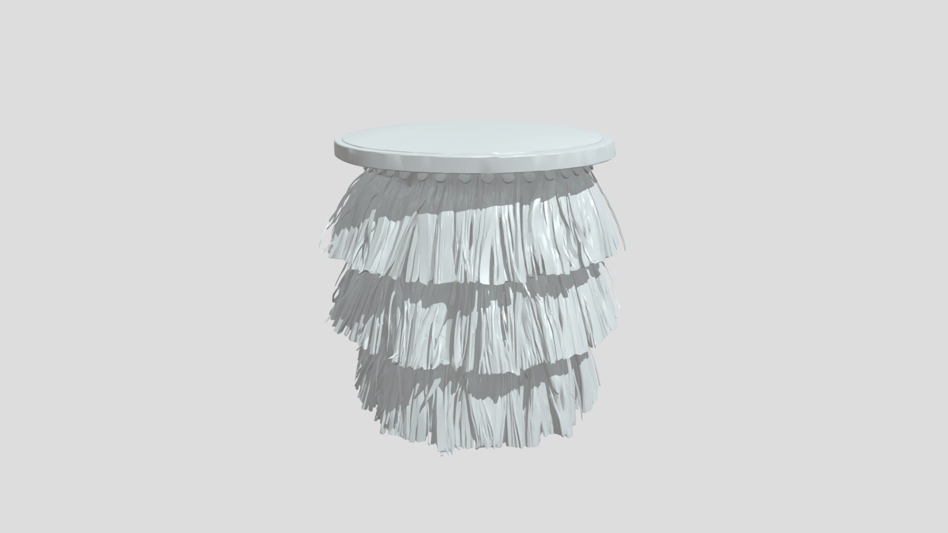 Rustic raffia-covered cylindrical stool - Download Free 3D model by ...