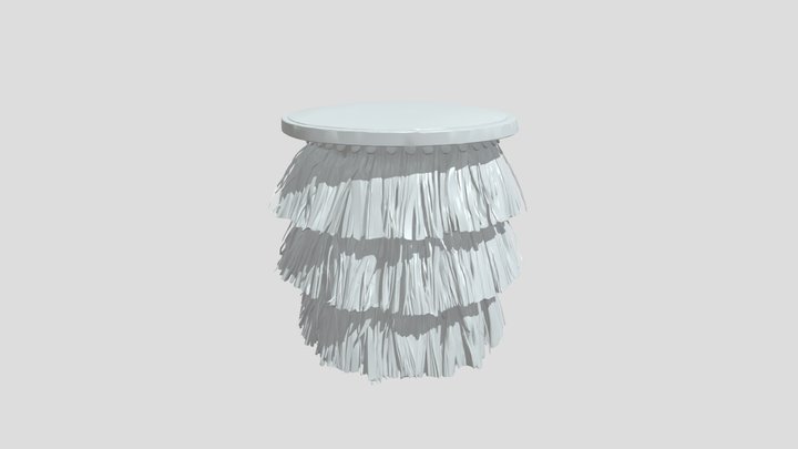 Rustic raffia-covered cylindrical stool