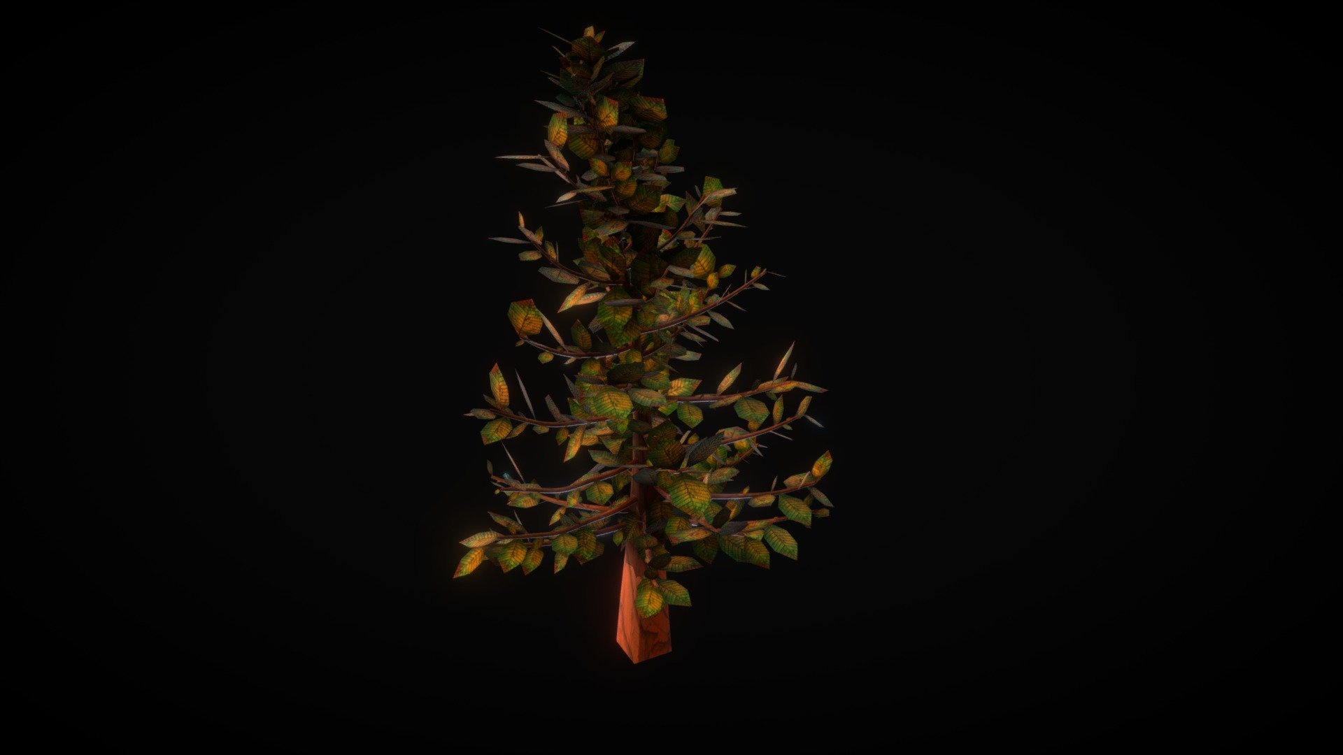 Low Poly Tree Asset For Game : Type B