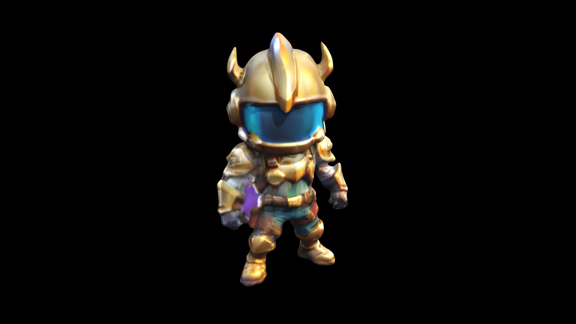 The golden knight, resplendent with armor and sh - Download Free 3D ...