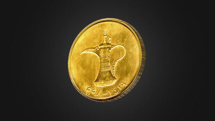 Dirhams Coin Of United Arab Emirates 3D Model