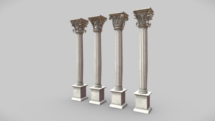 Classical Pillars V2 3D Model