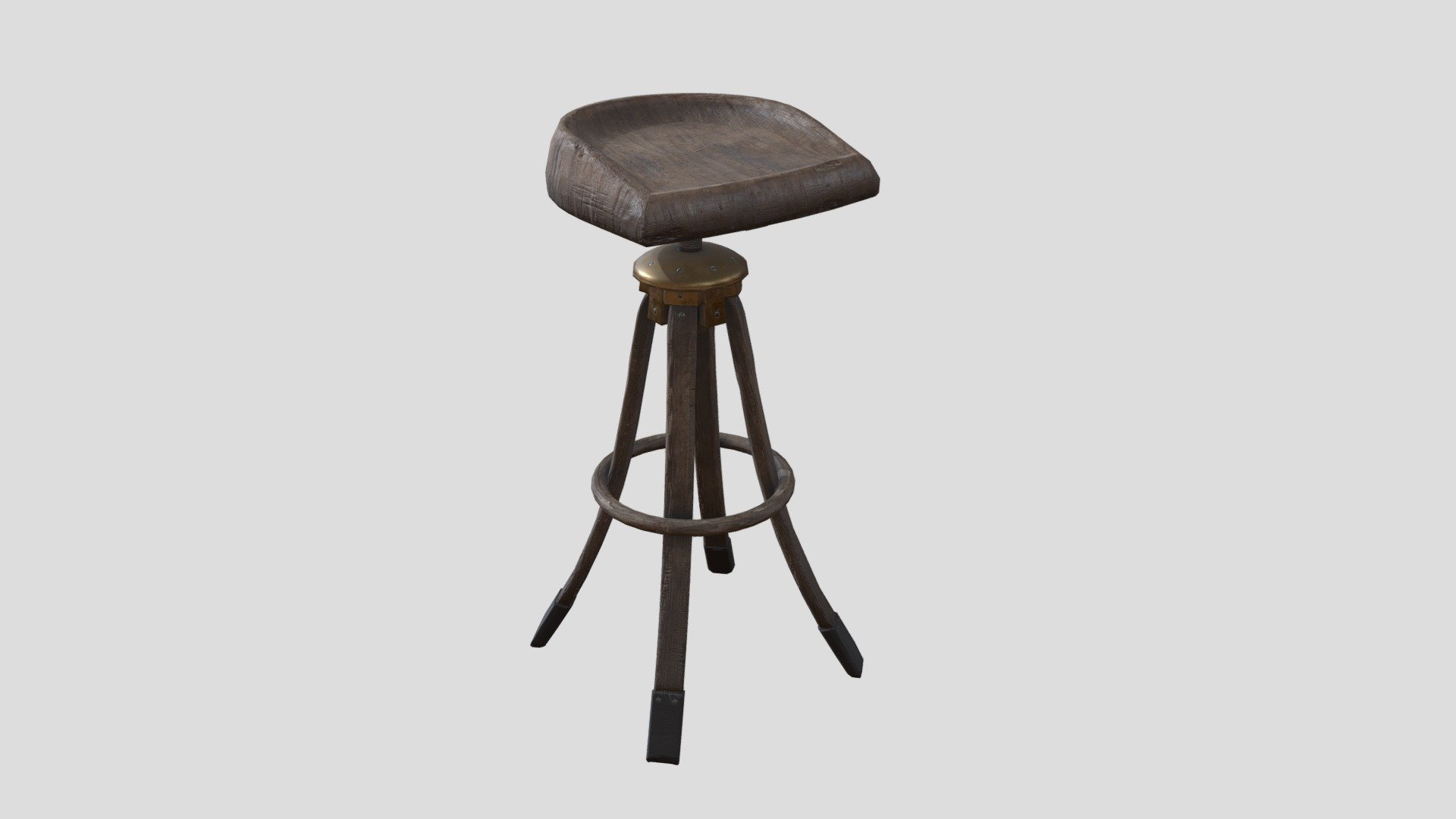 Old wood stool Buy Royalty Free 3D model by Atris (studioatris