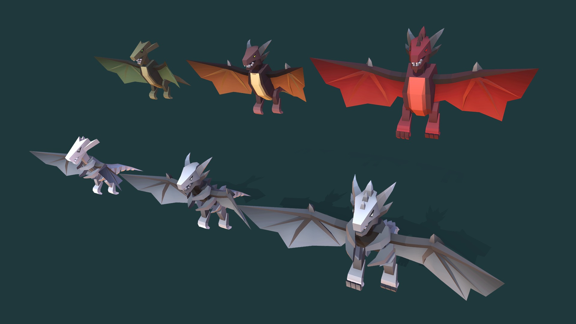 3D model Dragon Animations - This is a 3D model of the Dragon Animations. The 3D model is about a group of colorful paper airplanes.