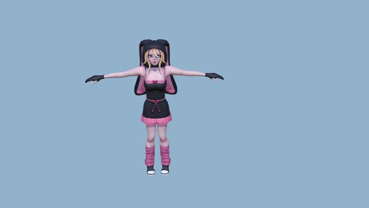 Bunny Hat Girl 3D Model