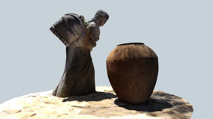 "Woman with Water Jar"  Water Fountain Sculpture 3D Model