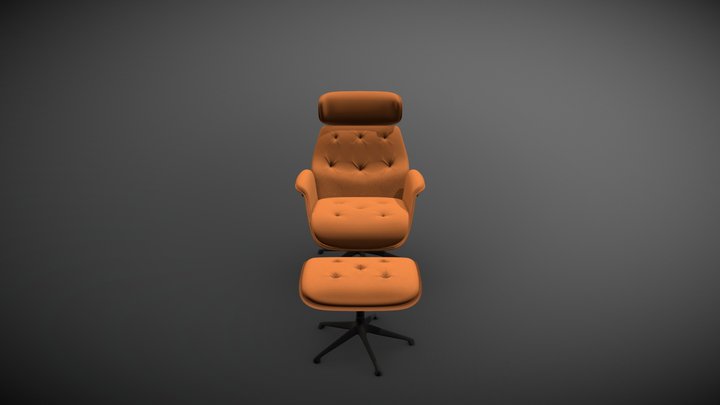 Chair with stool 3D Model