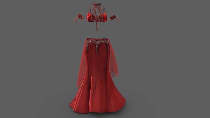 $AVE Female Belly Dancing Costume 3D Model