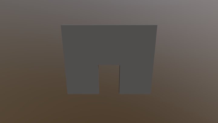 wall with door 3D Model