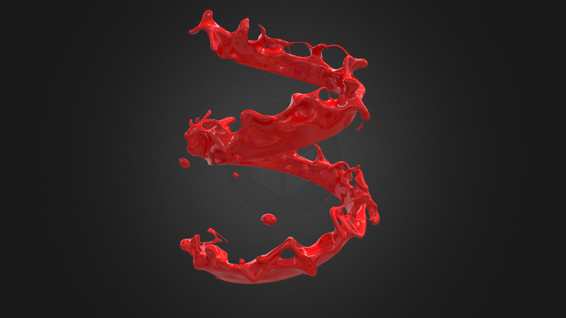 3D model SPLASH V1 - This is a 3D model of the SPLASH V1. The 3D model is about a red and black logo.
