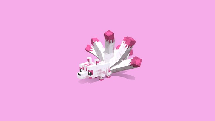 Baby Kitsune - Minecraft Creature 3D Model