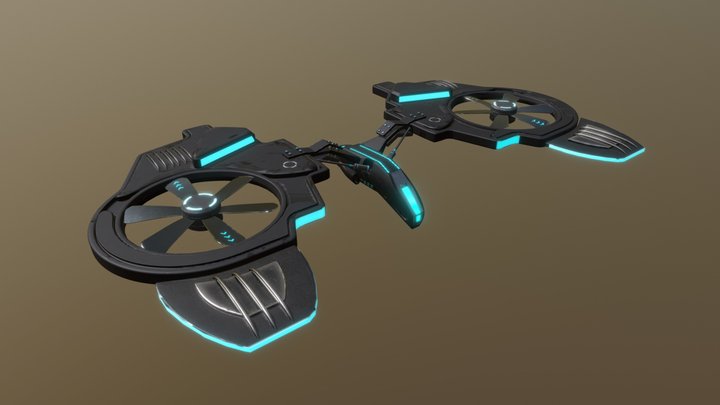 Drone Black Version 3D Model