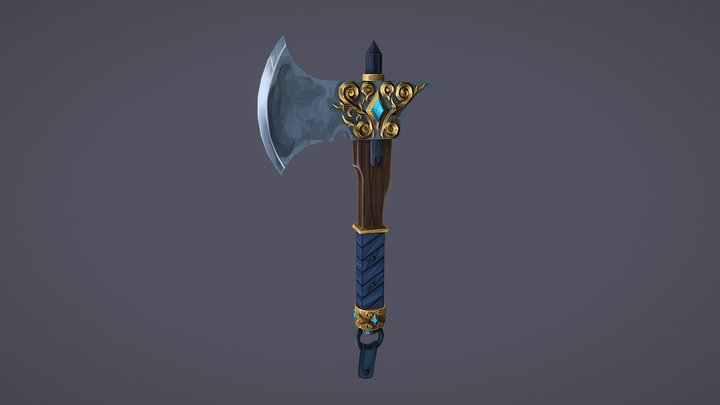 [Student work] Frost warrior's axe 3D Model