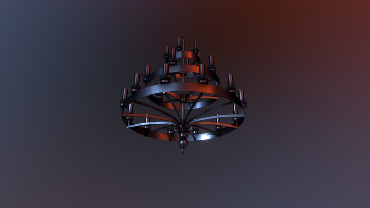 Iron Chandelier 3D Model