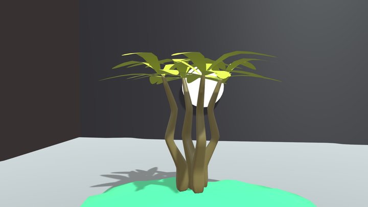The 4 Trees in One Island 3D Model