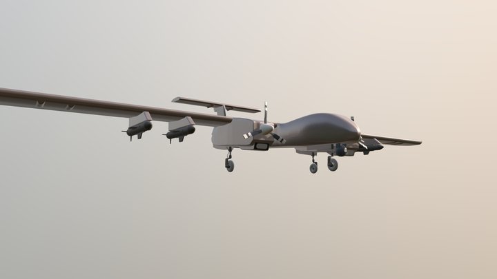 DRDO Rustom 2 UAV 3D Model
