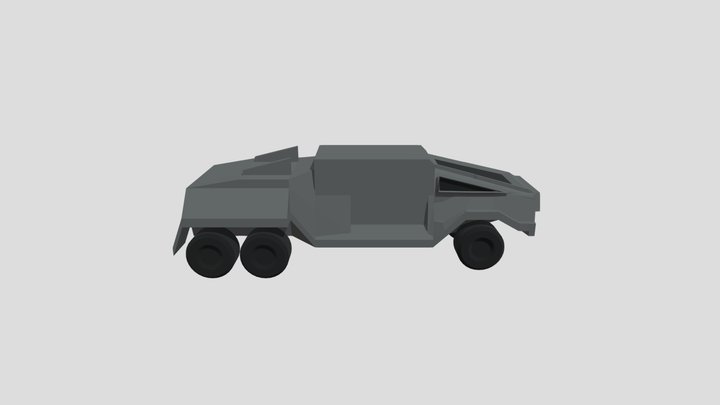Low Poly Sci Fi Armored Vehicle. 3D Model