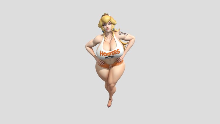 Hooters Princess Peach 3D Model