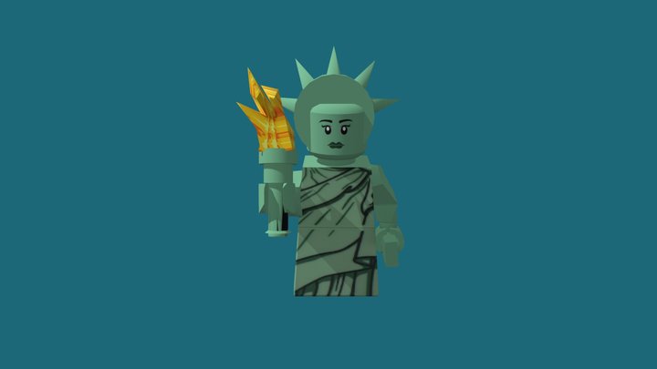 Lady Liberty Lego 3D Model