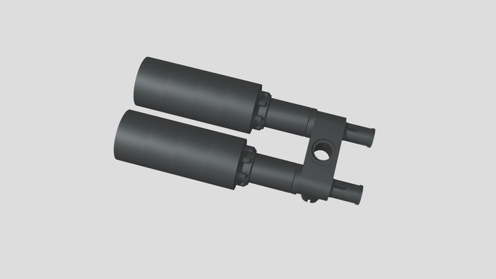 Exhaust system 2in2 3D Model