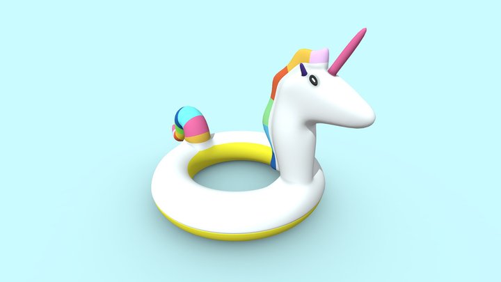 Colorful Inflatable Unicorn 3D Model