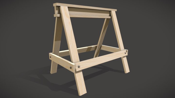 Sawhorse For Carpentry 3D Model