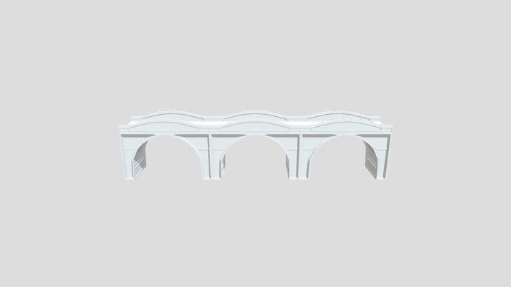 Low Poly Stone Bridge 3D Model