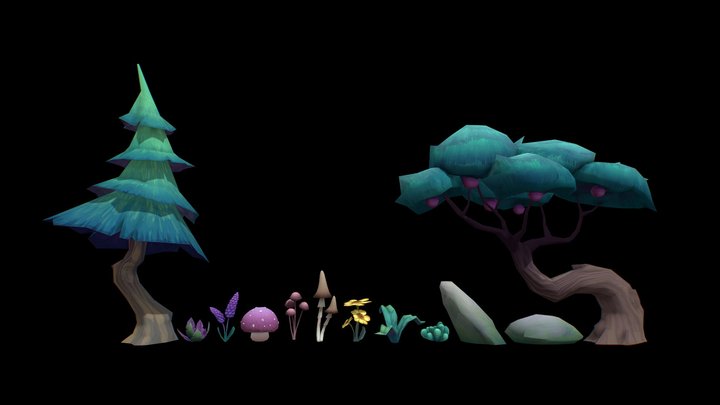Nature Asset Pack (Handpainted) 3D Model