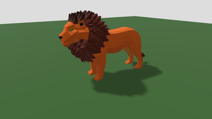 Low Poly LION Game Ready Free 3D model 3D Model