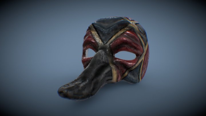 Harlequin ceramic mask 3D Model