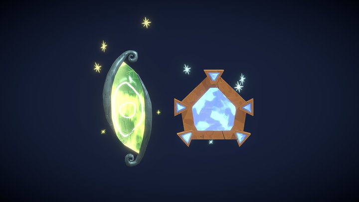Magic Gemstones (Low Poly) 3D Model