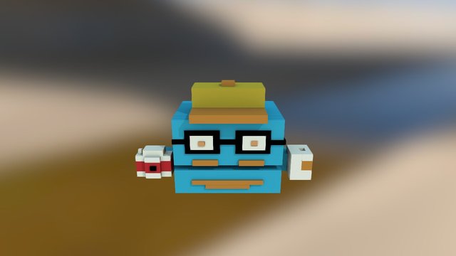 Hipster Whale Crossy Road 3D Model